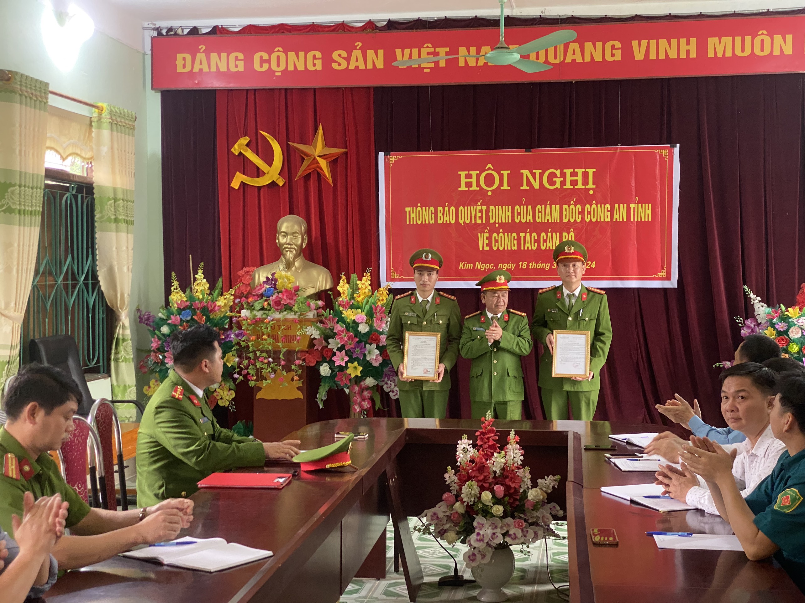 Công an tỉnh Hà Giang công bố Quyết định về công tác cán bộ tại xã Kim Ngọc